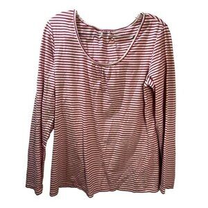 New LL BEAN Long Sleeve Thin Stripe Top Medium‎